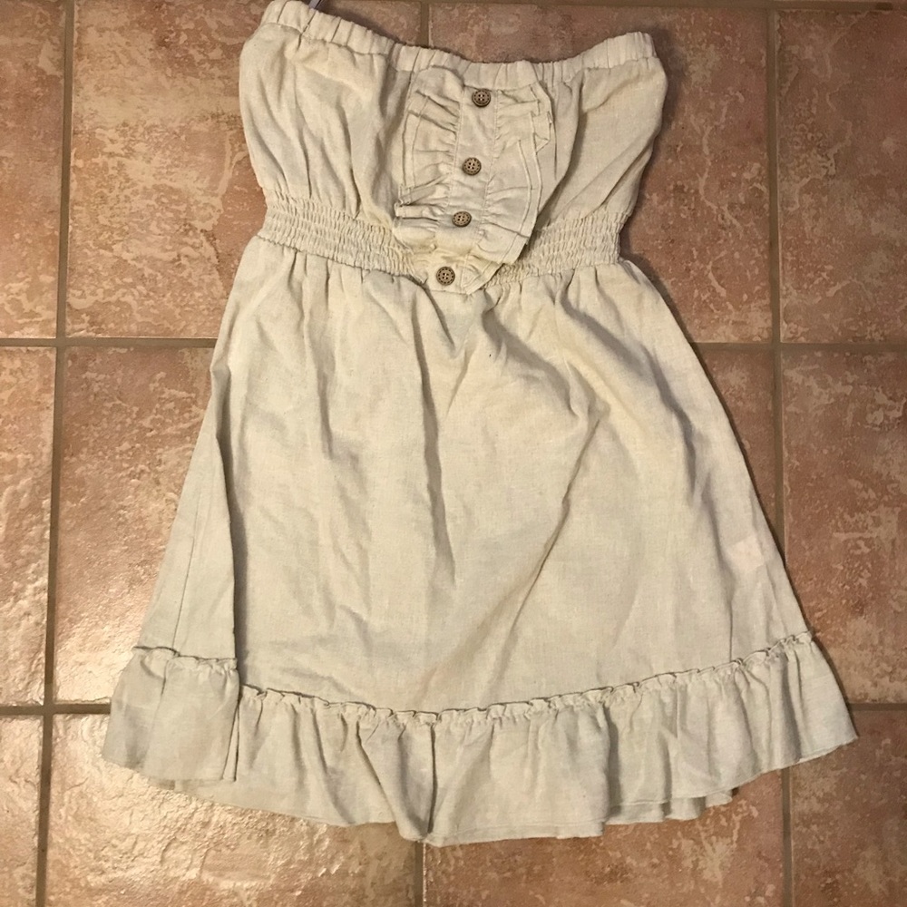 Beige strapless dress